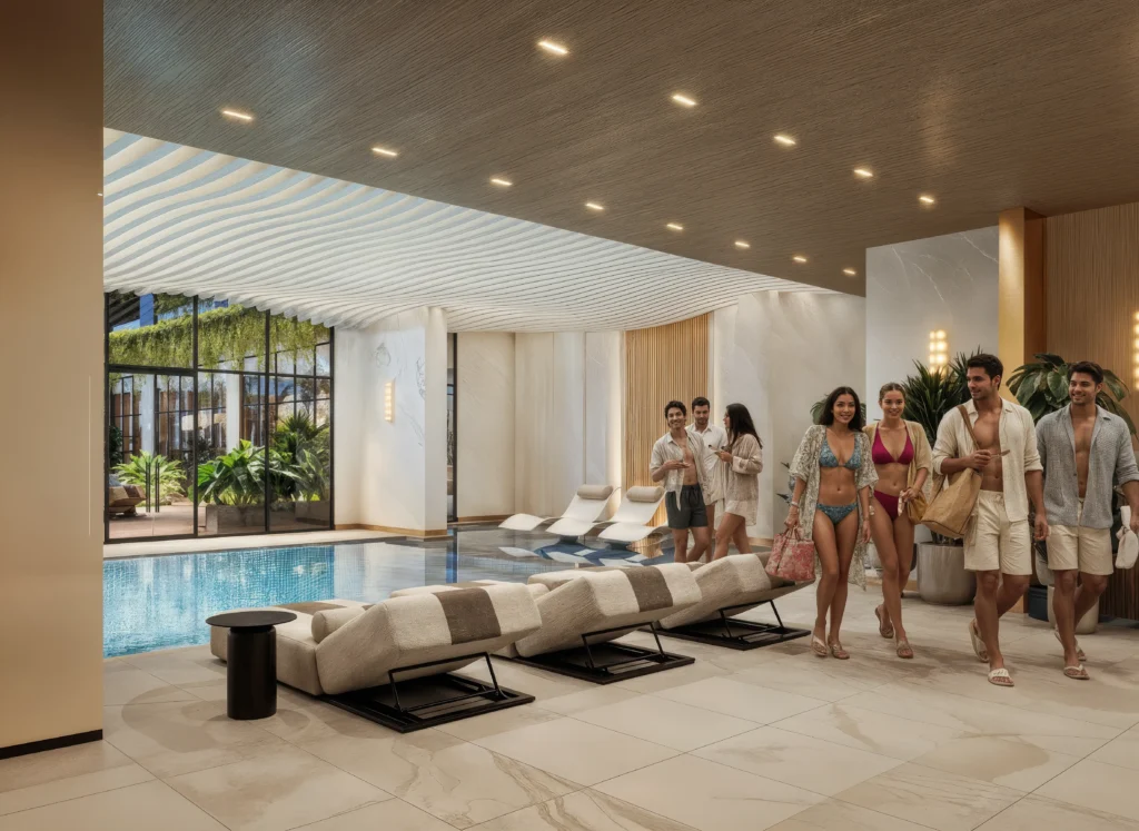 Heated rooftop swimming pool at Ivy Park Residence