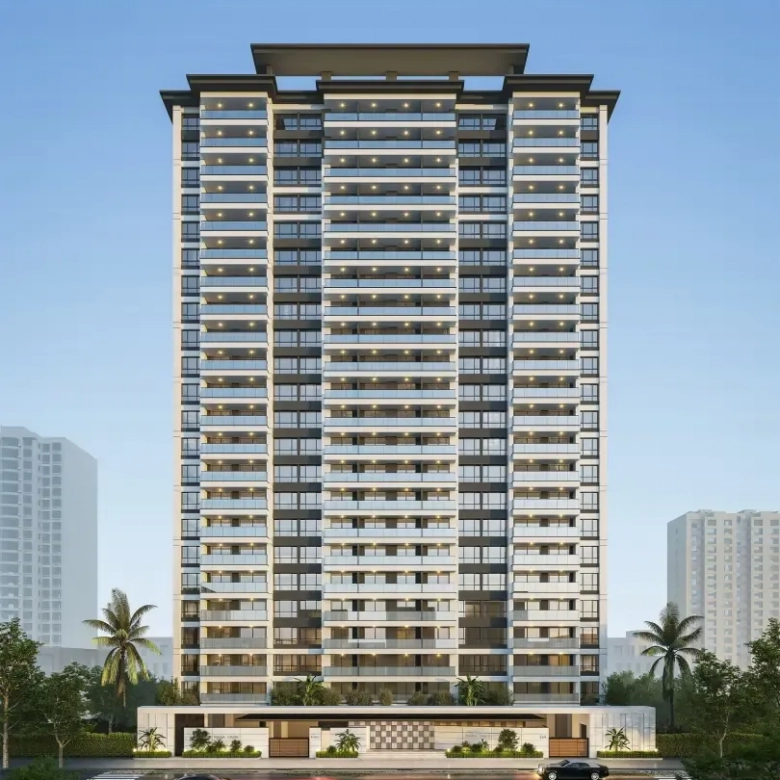 Architectural render of Riara Oasis Lavington featuring three 22-floor luxury towers.