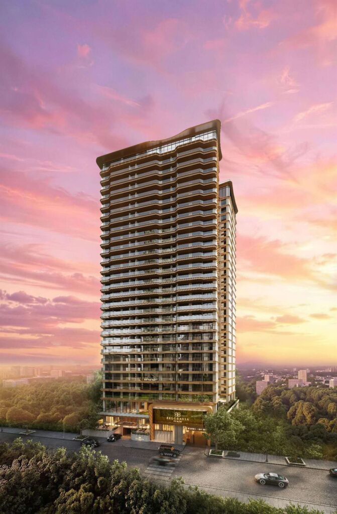 Contemporary facade of Belgravia Place Apartments in Kileleshwa, Nairobi.