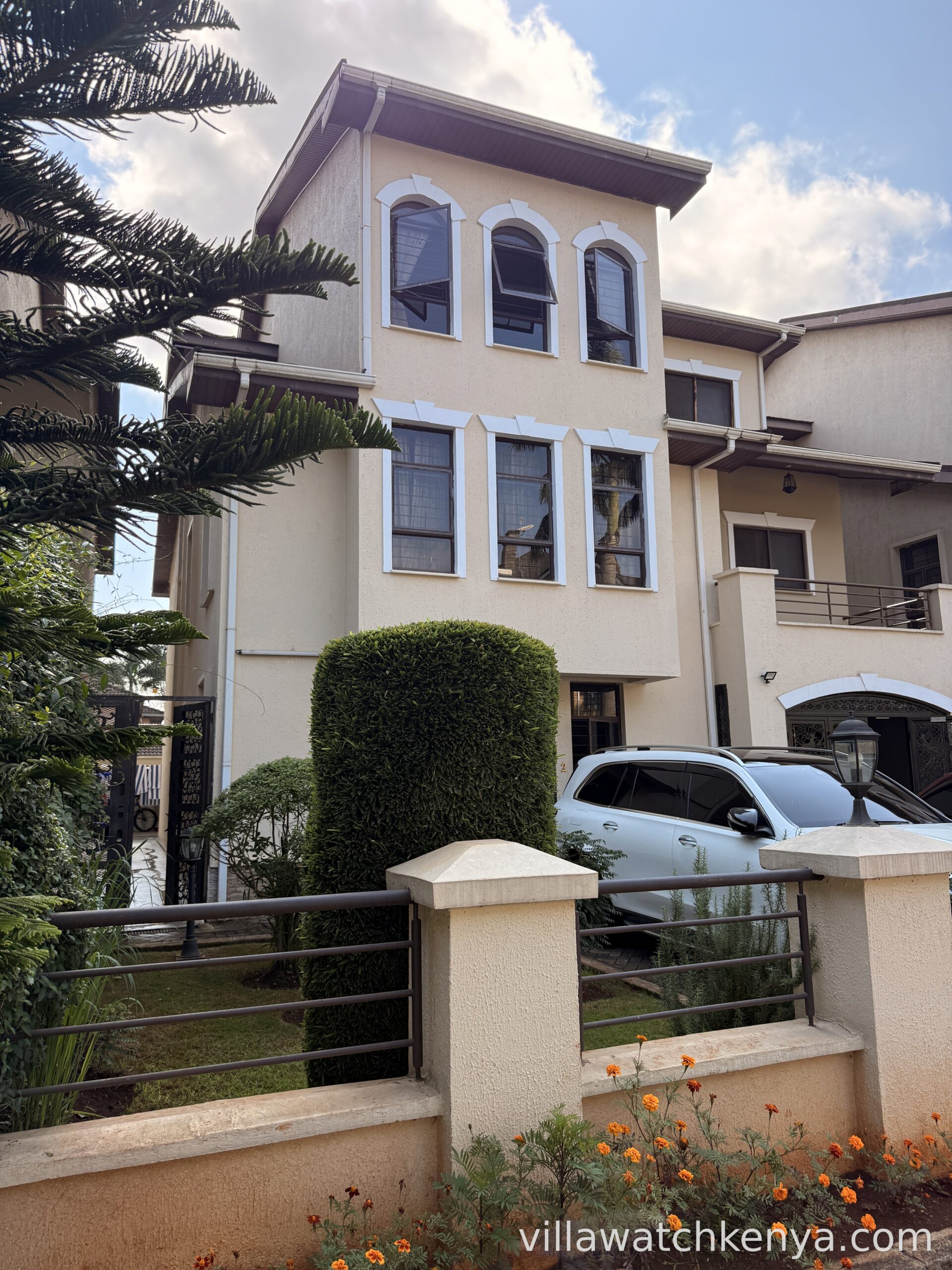 Modern 5-bedroom townhouse exterior in the exclusive Convent Oaks gated compound, Convent Drive, Lavington, Nairobi