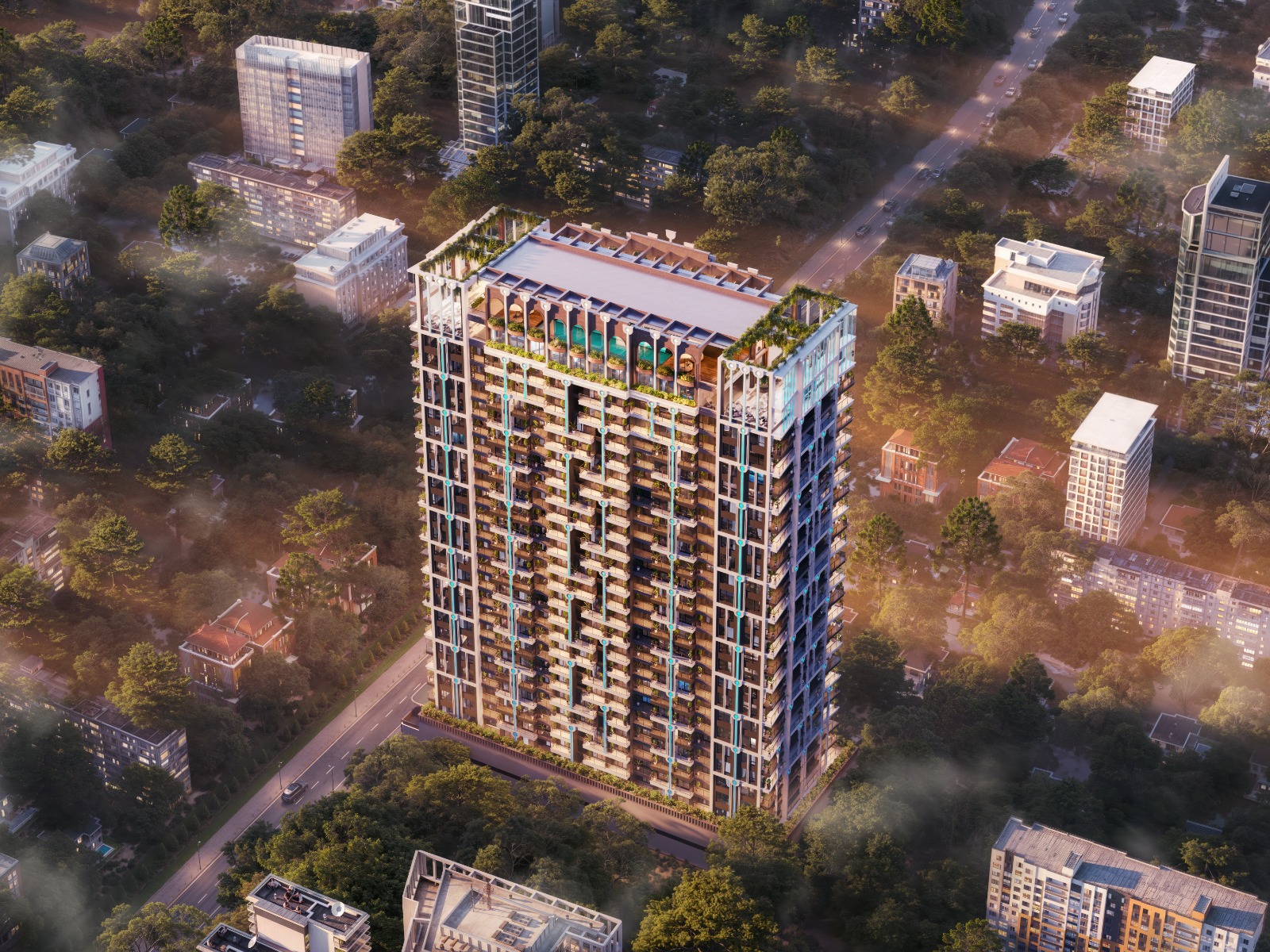 Modern luxury high-rise Morvara Serviced Apartments in Westlands, Nairobi – sleek contemporary facade of a premium serviced residence.