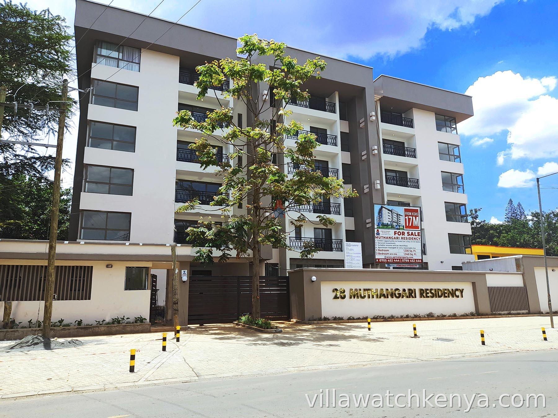 Modern low-rise Muthangari Residency building in Lavington Nairobi