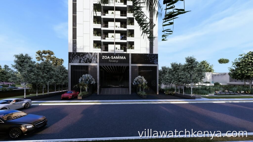 Modern luxury facade of Zoa Samima Apartments on Rhapta Road, Westlands, Nairobi.