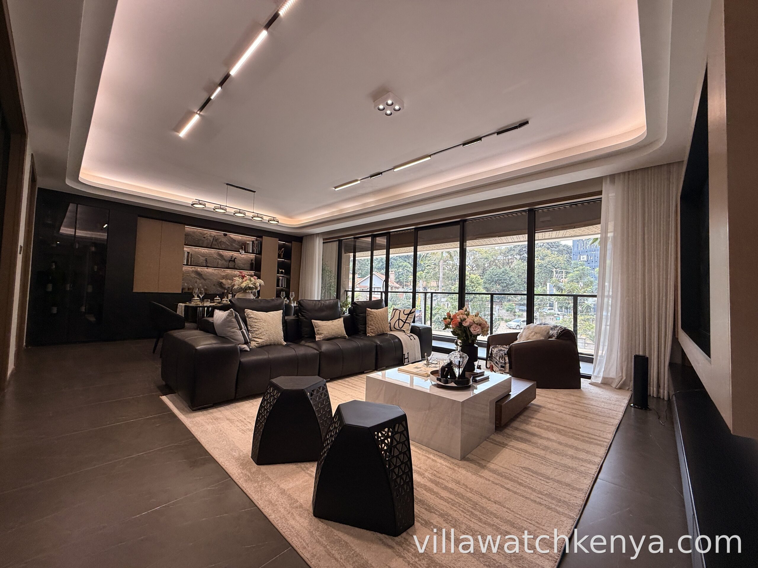 Spacious living room in 3 bedroom apartment Pandora Westlands