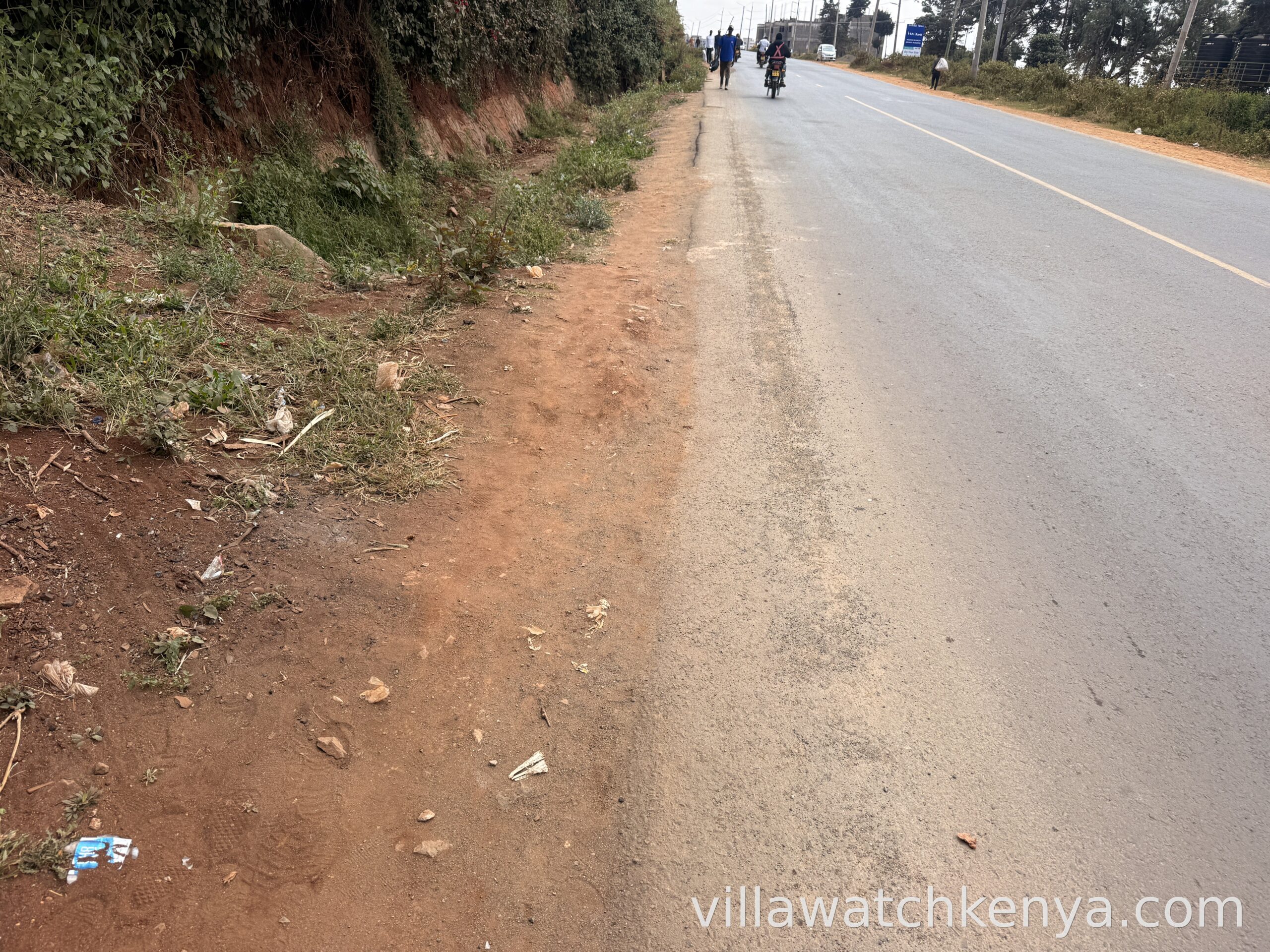 Road frontage of prime half-acre commercial plot in Ngong Town ready for development