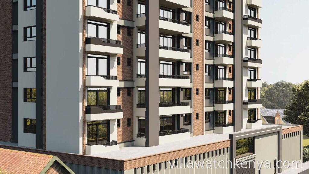 Hookwood Residencies modern high-rise apartments on Sports Road Westlands Nairobi exterior view