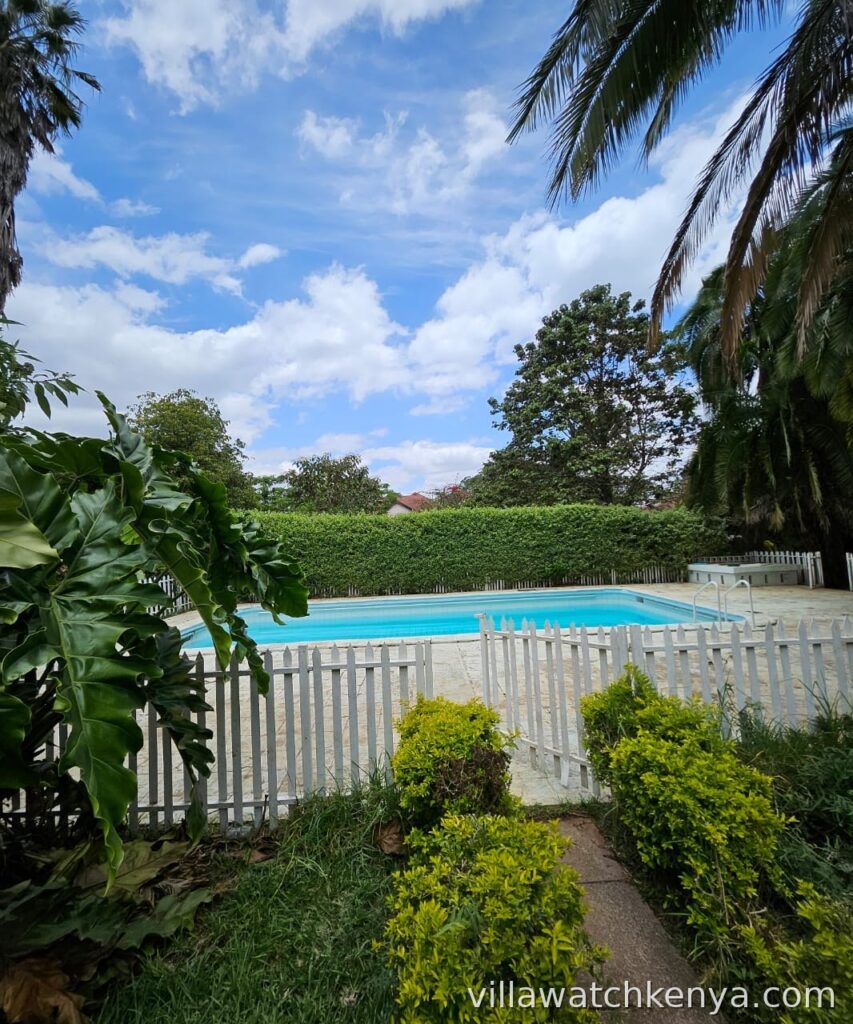 Swimming pool 5 bedroom villa for rent gated community Miotoni Karen