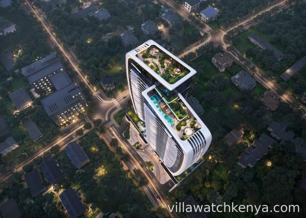 Santorini Residences Westlands sailboat-inspired high-rise on Lantana Road with Aegean wave curves and full-height glass
