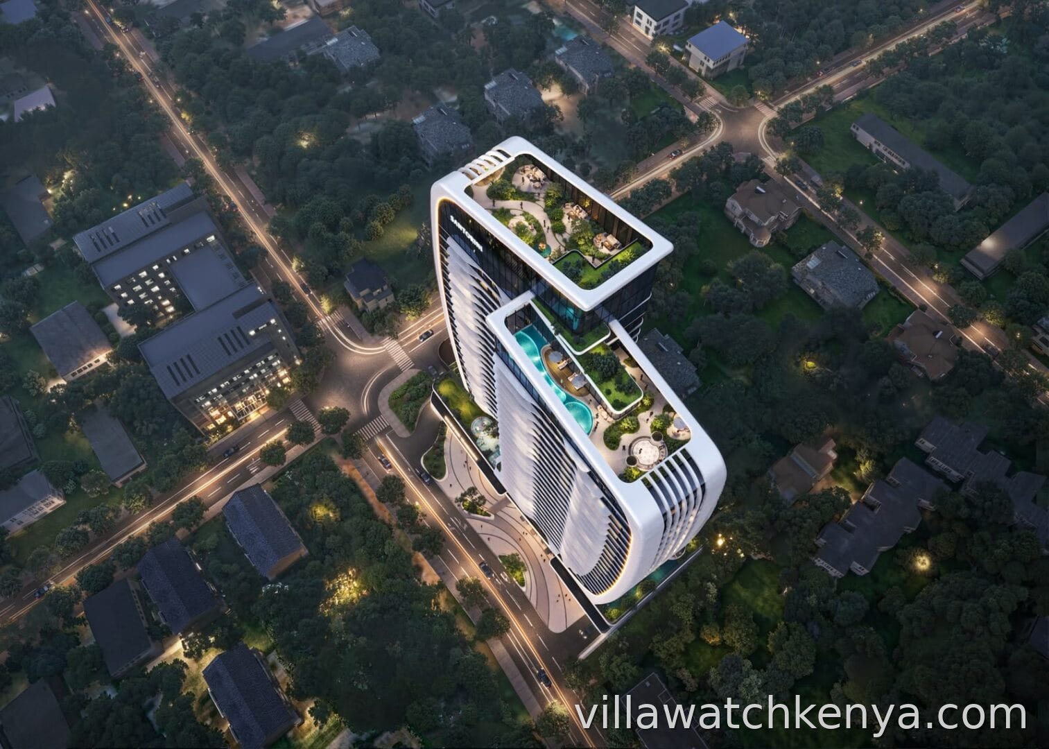 Santorini Residences Westlands sailboat-inspired high-rise on Lantana Road with Aegean wave curves and full-height glass