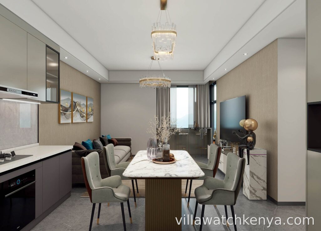 Amto View apartment dining and lounge, Westlands