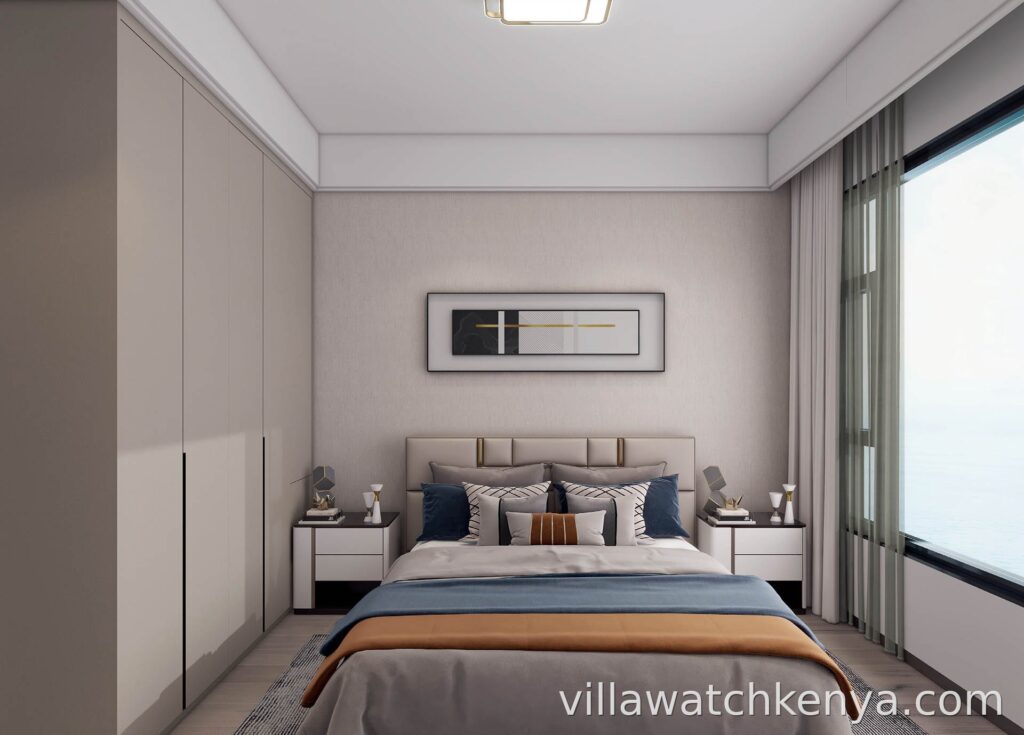 Amto View serviced apartment bedroom, Westlands
